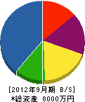 鬼沢組 貸借対照表 2012年9月期