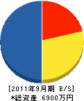 岩隈建設 貸借対照表 2011年9月期