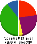 秋元塗料 貸借対照表 2011年3月期