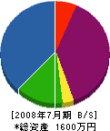 金田電設 貸借対照表 2008年7月期