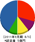 竹内設備 貸借対照表 2011年9月期
