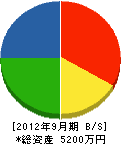 上澤設備 貸借対照表 2012年9月期