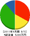 上澤設備 貸借対照表 2011年9月期