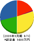 川島機工設備 貸借対照表 2009年9月期