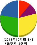 青島工業 貸借対照表 2011年10月期