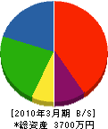 野田硝子 貸借対照表 2010年3月期