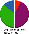 篠原コンクリート工業 貸借対照表 2011年9月期
