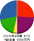 塚本水道 貸借対照表 2010年4月期