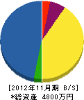 白鳳建設 貸借対照表 2012年11月期