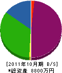 坂根建設 貸借対照表 2011年10月期