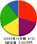 山崎工業 貸借対照表 2009年10月期