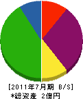 松蔭産業 貸借対照表 2011年7月期