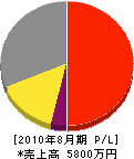 城川組 損益計算書 2010年8月期