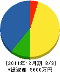 平岡ポンプ水道店 貸借対照表 2011年12月期