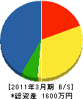 赤川電気商会 貸借対照表 2011年3月期