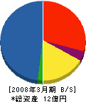 山崎組 貸借対照表 2008年3月期