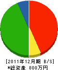 中川塗装店 貸借対照表 2011年12月期