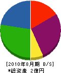 桑原工務店 貸借対照表 2010年8月期