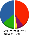 タツヲ電気 貸借対照表 2011年3月期