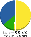 加川電気工事 貸借対照表 2012年5月期