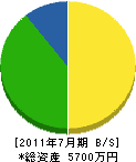 富士システム 貸借対照表 2011年7月期