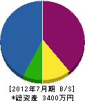 ヤマセイ造園 貸借対照表 2012年7月期