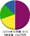 小倉大翠園 貸借対照表 2010年10月期