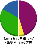 小沢工業 貸借対照表 2011年10月期