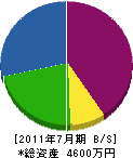 せきや水道社 貸借対照表 2011年7月期