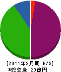 京星 貸借対照表 2011年9月期