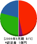 岡田電気工事 貸借対照表 2009年8月期