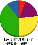 北部産廃 貸借対照表 2010年7月期