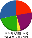 日本自動ドア販売 貸借対照表 2008年8月期