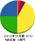 三浦電気工事 貸借対照表 2012年10月期