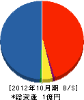 菊山建設 貸借対照表 2012年10月期