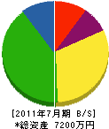 梶田造園 貸借対照表 2011年7月期