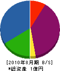 西田造園土木 貸借対照表 2010年8月期