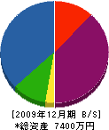 西田建設 貸借対照表 2009年12月期