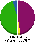 柴田ポンプ水道工業所 貸借対照表 2010年9月期