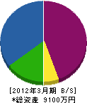 内田建材 貸借対照表 2012年3月期