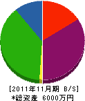 内山総合設備 貸借対照表 2011年11月期