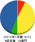 田中建設 貸借対照表 2012年1月期