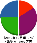 金田建設 貸借対照表 2012年12月期