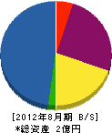 脱臭装置 貸借対照表 2012年8月期