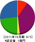 飯島建設 貸借対照表 2011年10月期