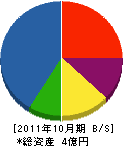 堀越 貸借対照表 2011年10月期