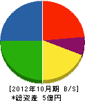 茨城県県南造園土木（業） 貸借対照表 2012年10月期
