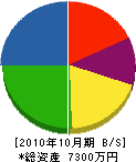 錦陽電気工事 貸借対照表 2010年10月期