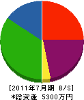 弘和電工 貸借対照表 2011年7月期