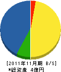 日本電子サービス 貸借対照表 2011年11月期
